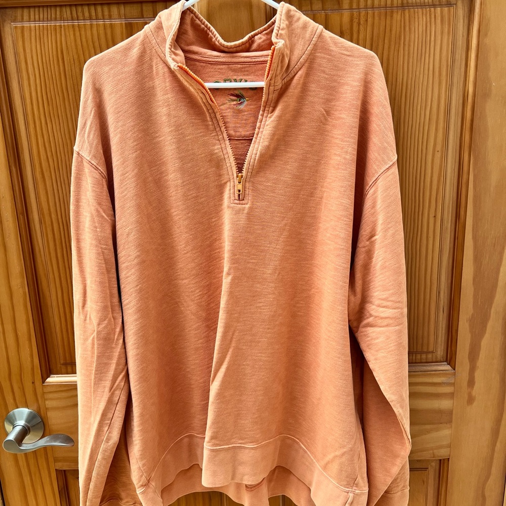 Orvis quarter zip orange XL